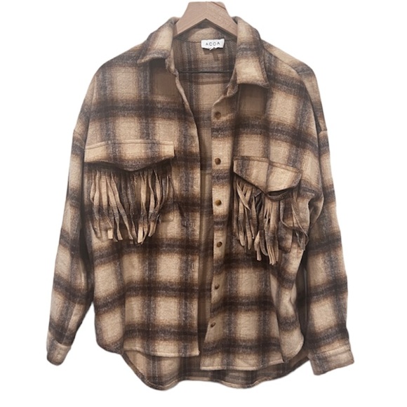 NWOT 12th Tribe DEVIN BROWN FRINGE SHACKET Size S - Picture 7 of 11